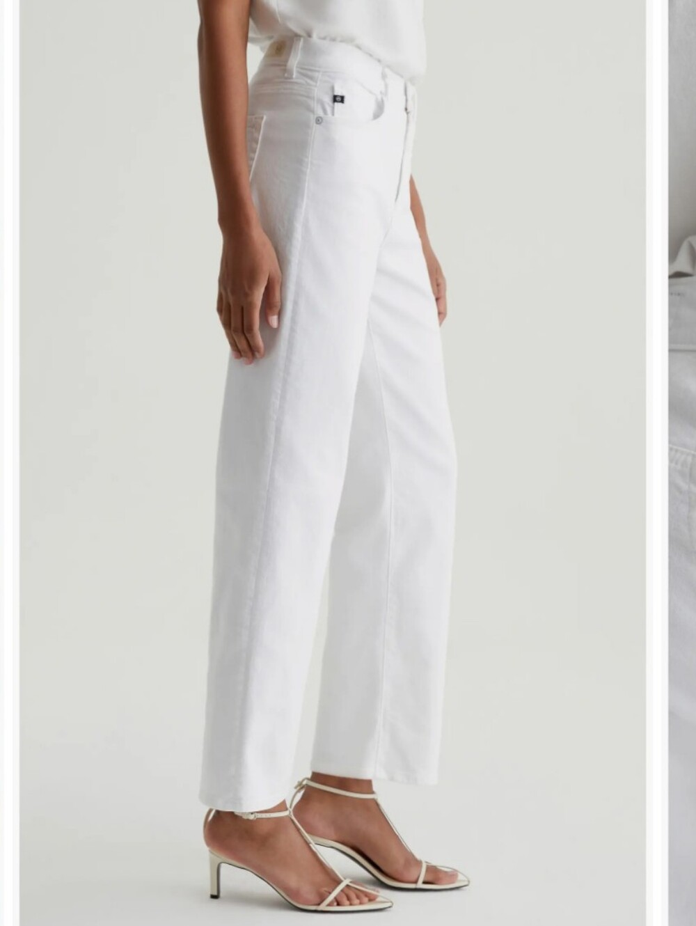 AG Brinley Mid-rise Straight Leg Jeans Gallery White Women's Size 27 - Picture 9 of 13